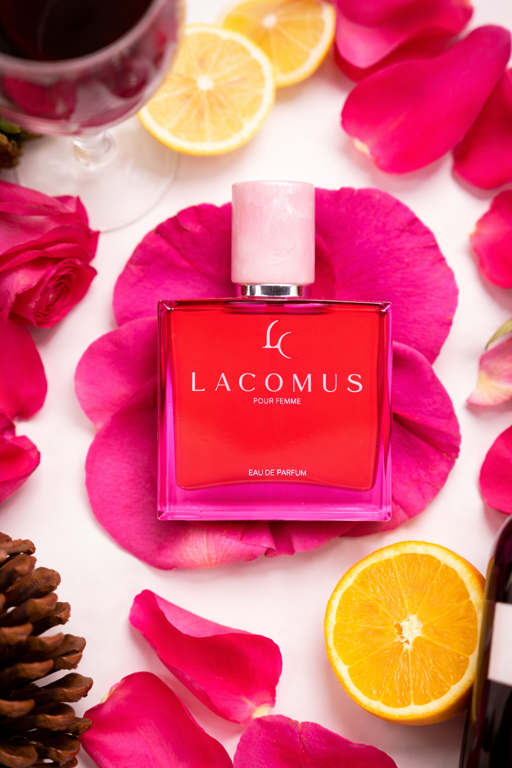 Lacomus luxury perfume brand lifestyle photography for social media campaigns