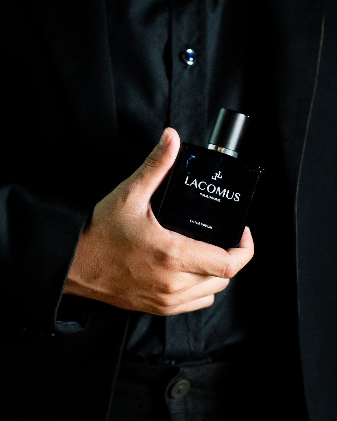 Lacomus Pour Femme women's fragrance promotional square social media graphic